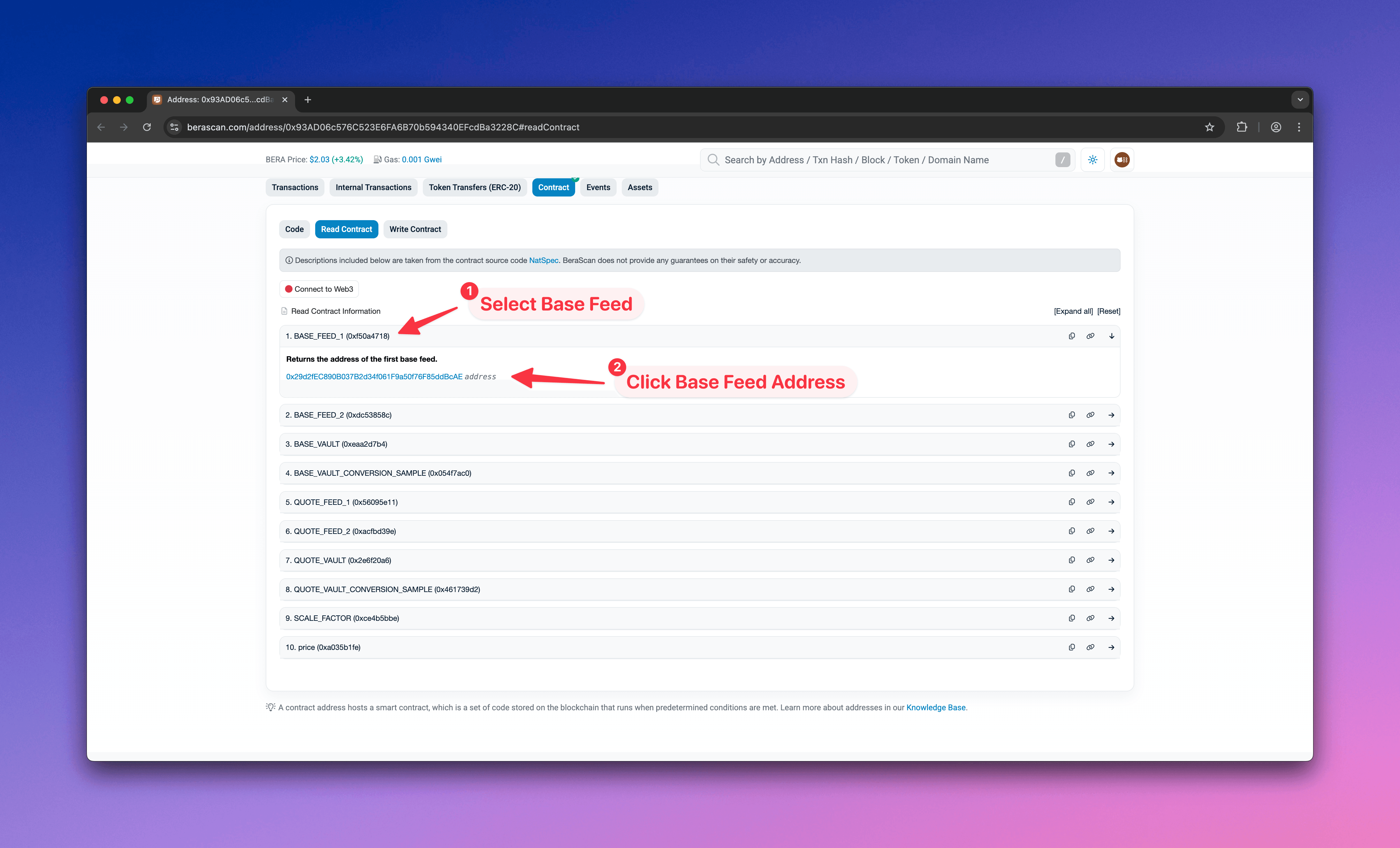 Berascan - Find Base Feed Address