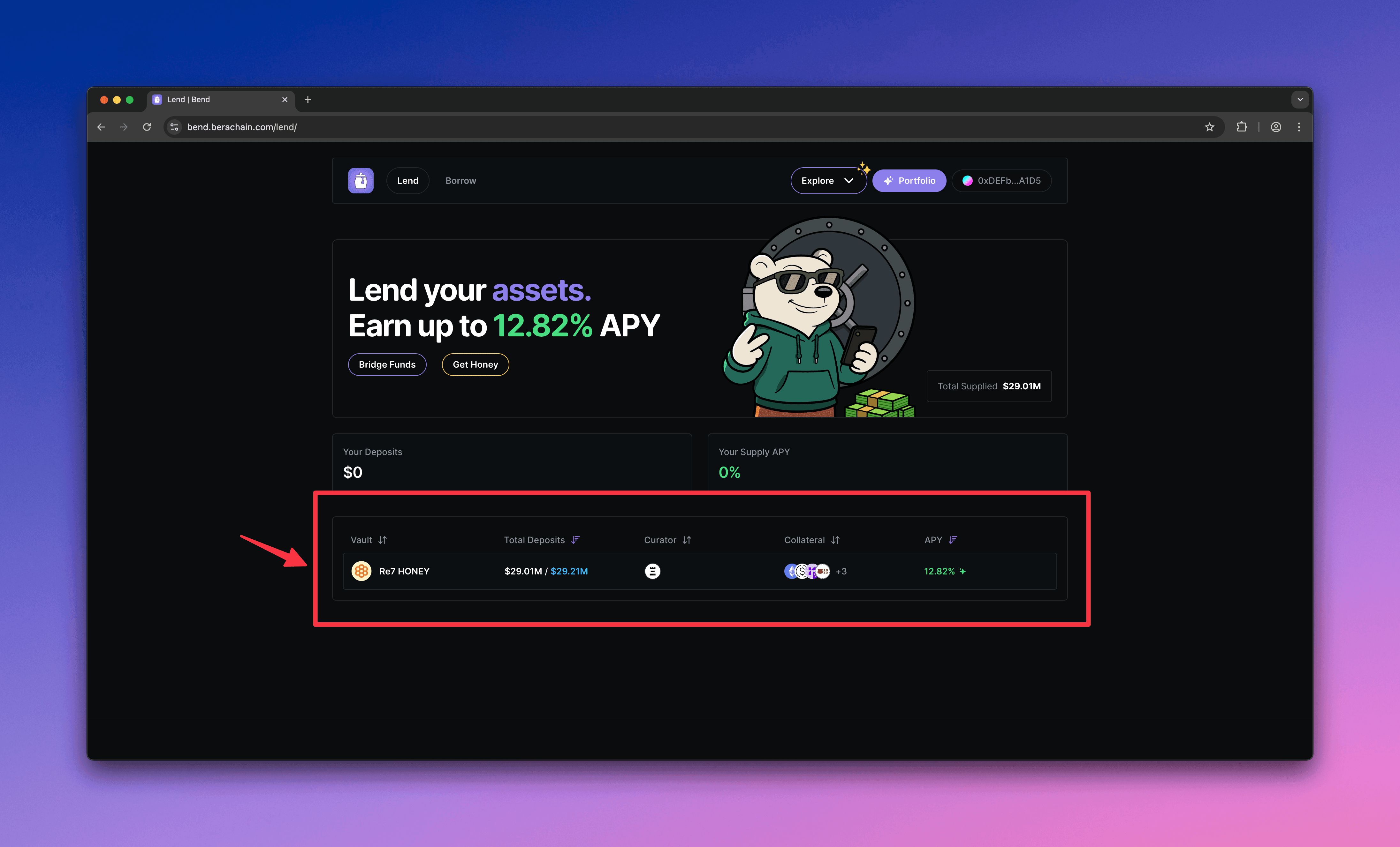 Berachain Bend - Choose Vault