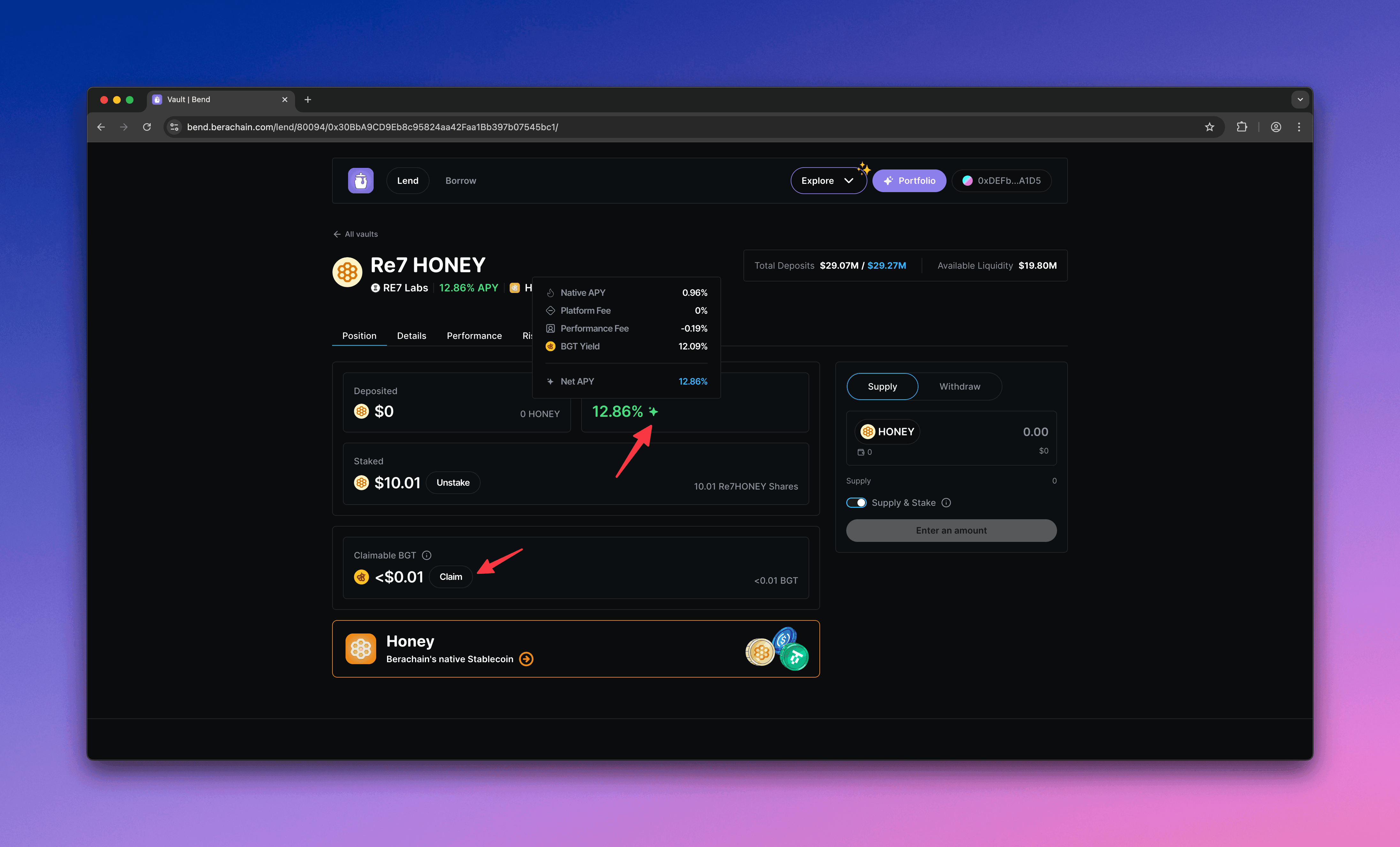 Berachain Bend - Yields